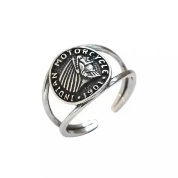 Accessories Mens Indian Motorcycle Stainless Steel Biker Ring Size 9